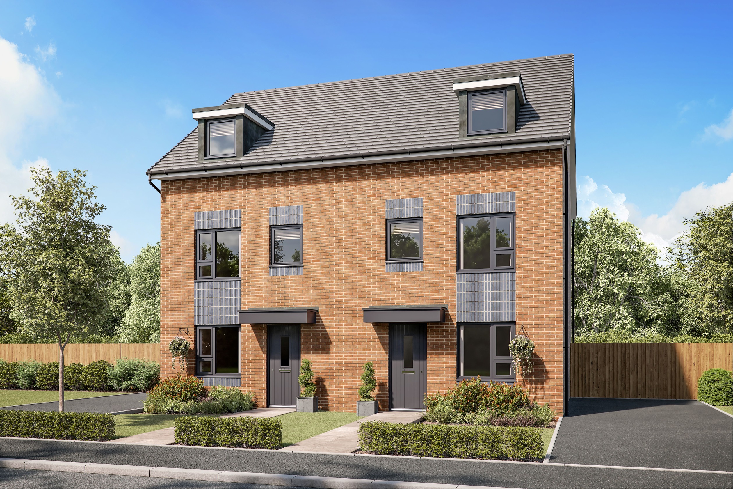External CGI of the Woodcote 3 storey home